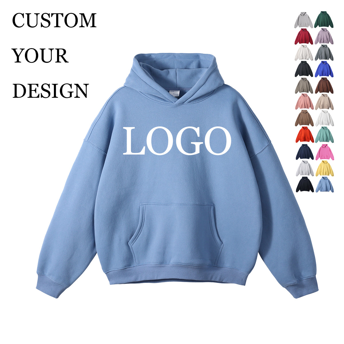 350g Men's Hoodies Streetwear High Quality 100% Cotton Pullover Distressed Drop Shoulder Wireless Wholesale Hoodies for Men