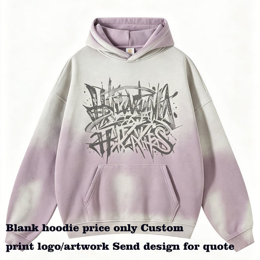 Manufacturers Washand bleach Sweatshirt with Spray Dye and Edge Grinding Process for an Aged Look High Quality Couple Hoodies