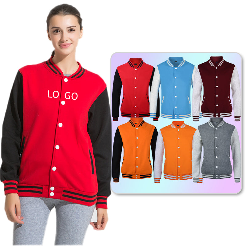 600G Heavyweight Custom Baseball Jacket Unisex High Quality Screen Printed Streetwear Wholesale Oversized Hoodie