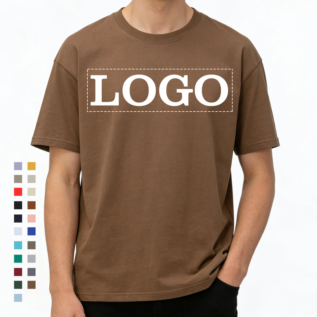 Customized t Shirts Tee Summer Short Sleeve Blank Multi Color Loose 100% Cotton Drop Shoulder Round Neck Unisex Plain t Shirt