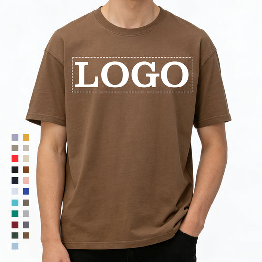 Customized t Shirts Tee Summer Short Sleeve Blank Multi Color Loose 100% Cotton Drop Shoulder Round Neck Unisex Plain t Shirt