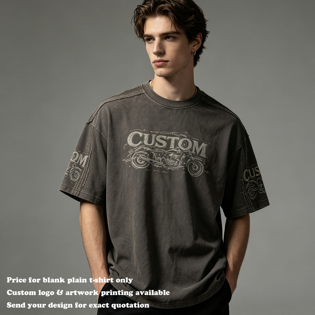 Oem Custom T-shirt Vintage Heavy Cotton Men's New Style Short Sleeve High Quality Streetwear Crew Neck Wholesale T-shirt
