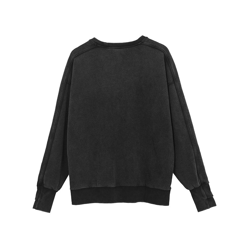 Wholesale Custom Washing Process of All Cotton Fabric with Ninja Style Long Sleeves and Dropped Shoulders Oversized Design
