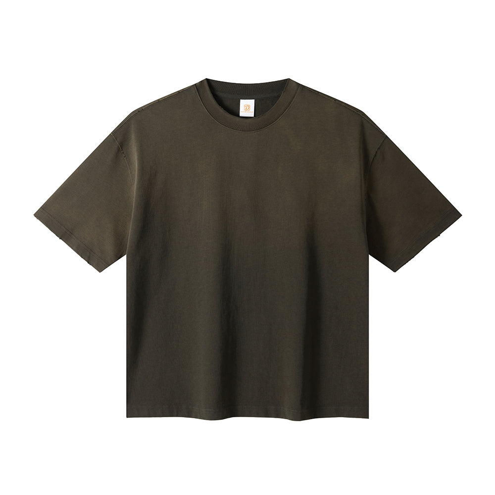 Heavyweight Tshirts Vintage Custom Acid Wash t Shirt High Quality Summer Short Sleeve Blank Fashionable Broken Plain t Shirt