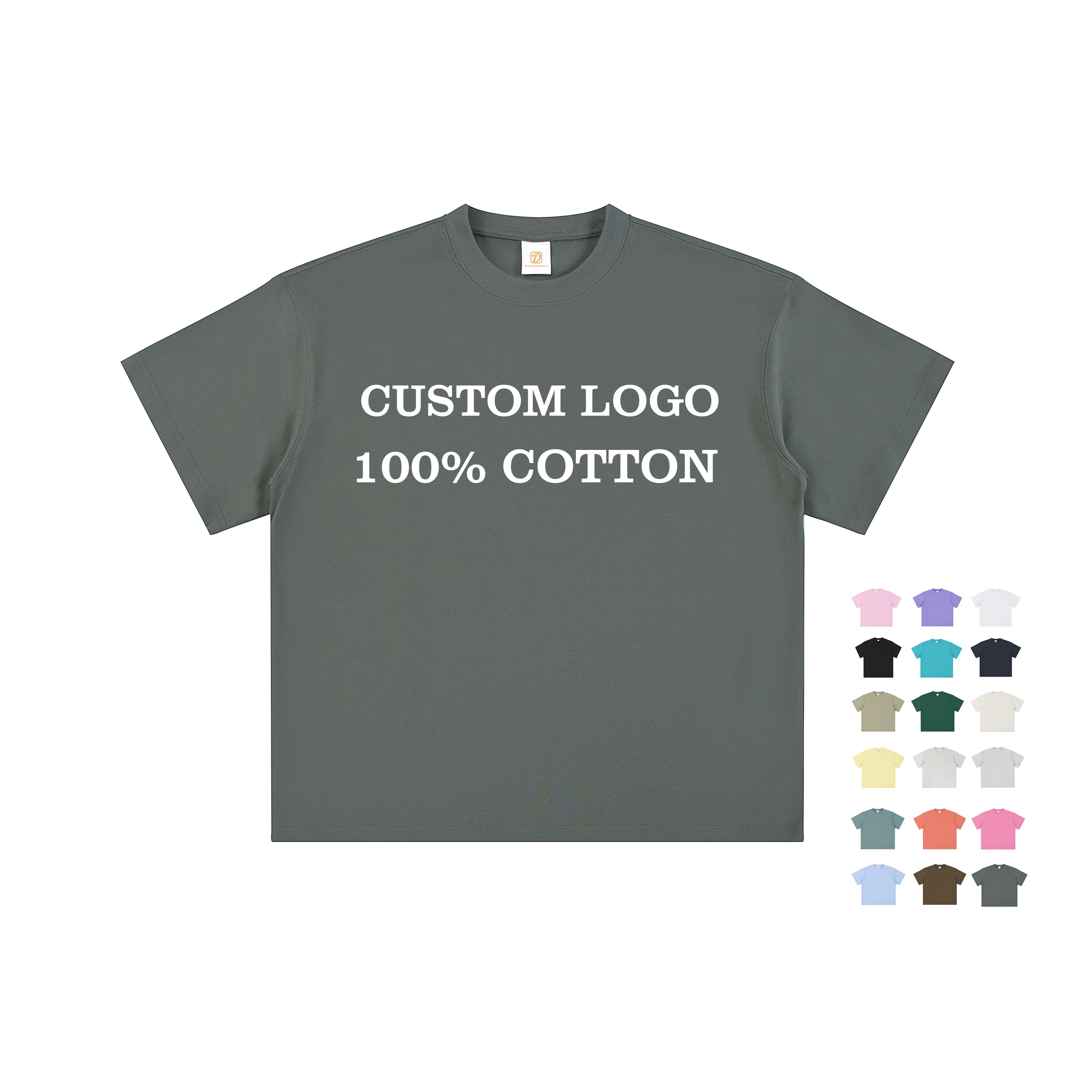 Custom T-shirt Round Neck Drop Shoulder Hip Hop High Quality Loose Sublimation 100% Cotton Fashion Heat Transfers for T-shirts