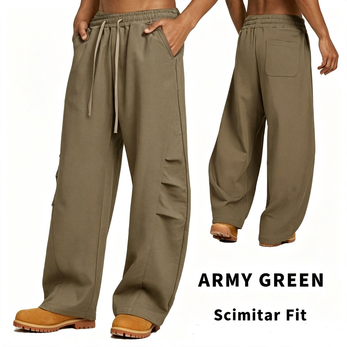 Oem Personalized Design Loose Fit Patchwork Casual Curved Pants for Men American Retro Stretch Waist Pants for Men Sweatpants