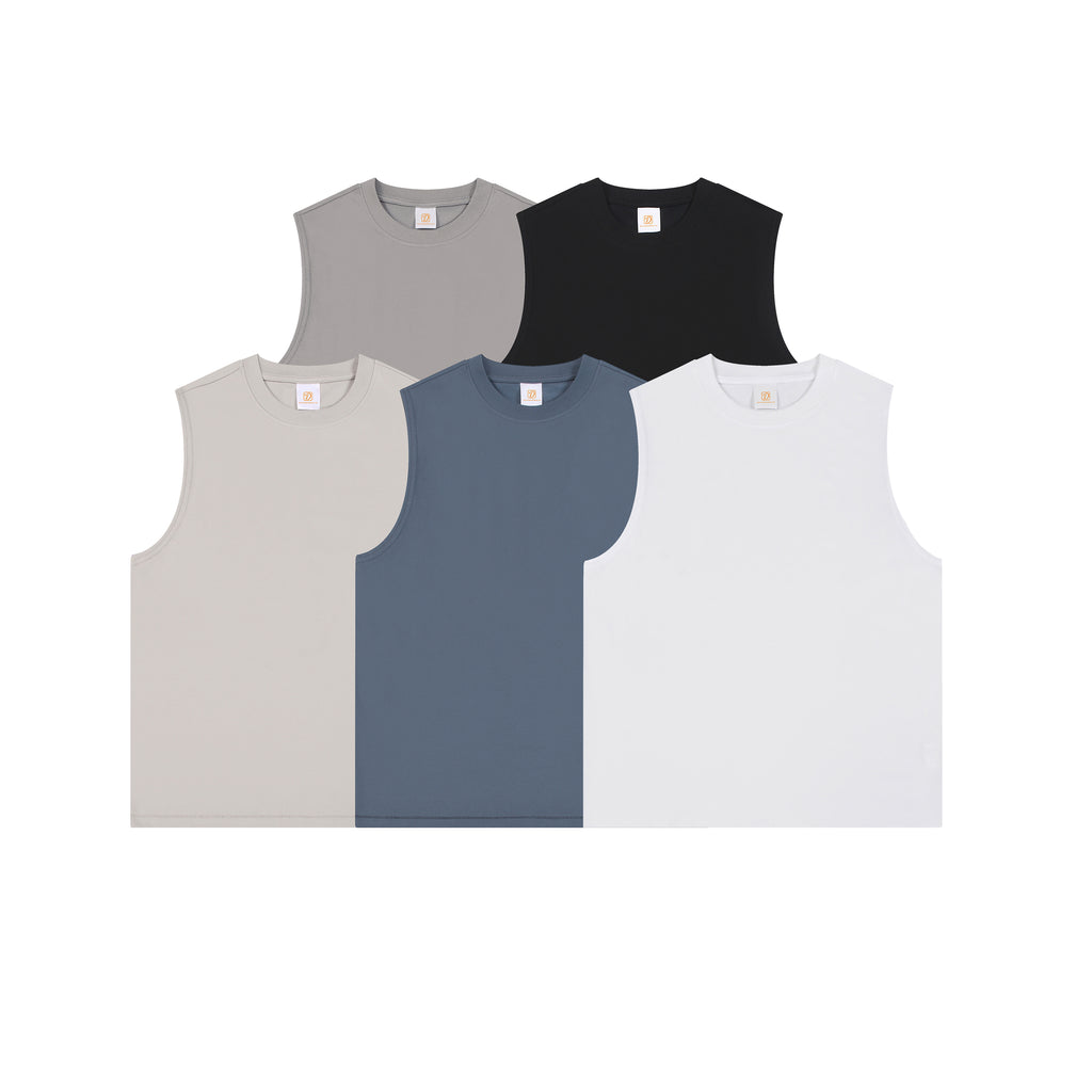 Sleeveless T-shirt Pure Color New Design Casual Gym Custom Fashion Summer Streetwear Polyester/Cotton Screen Printed T-shirts