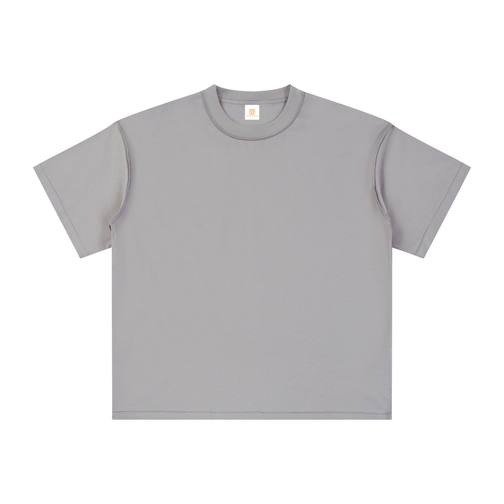 Oversized Tshirt Raw Edge Collar Boxy High Quality Quick Dry Summer Short Sleeve Breathable Custom Streetwear Plain T-shirt