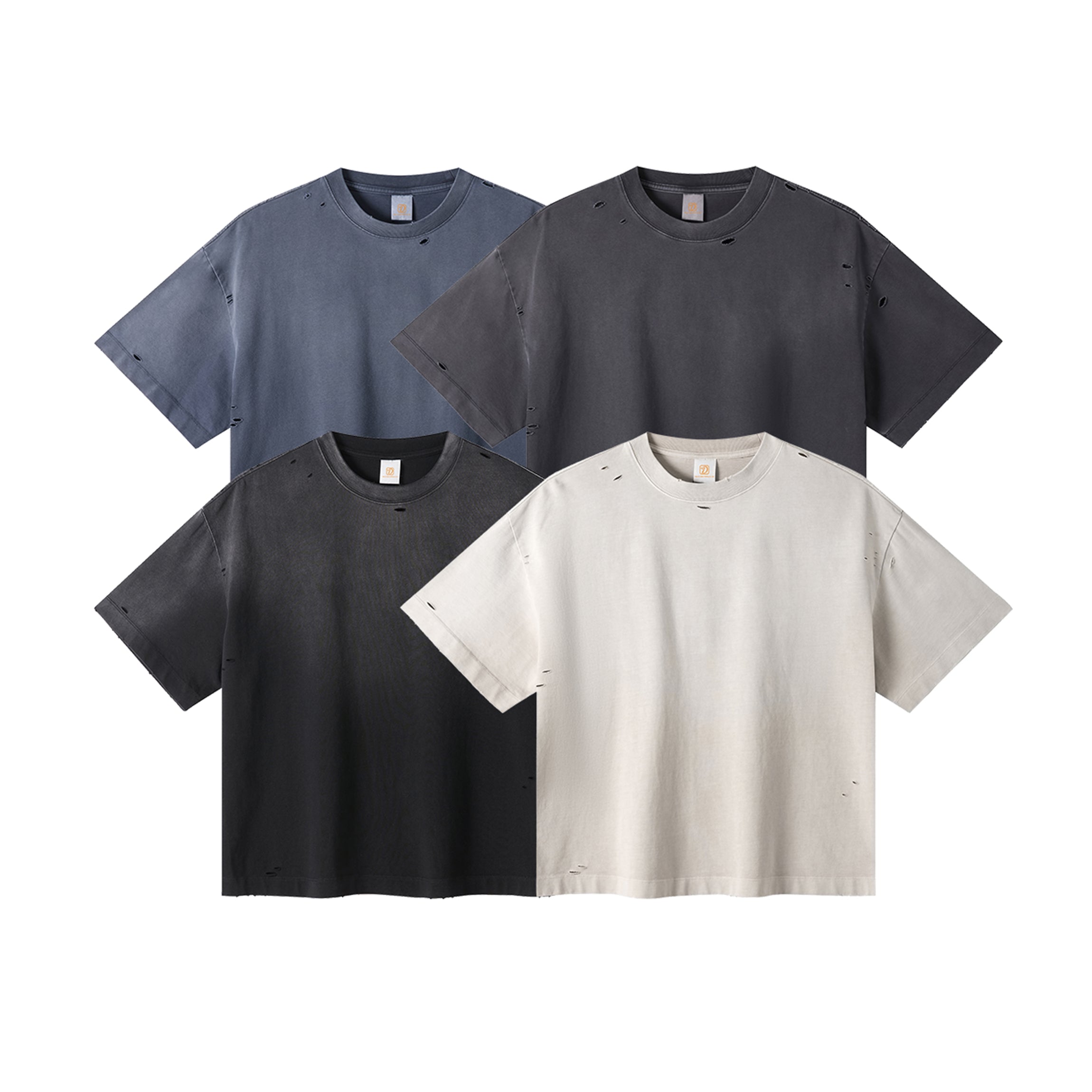 Loose Vintage Tshirt 100% Cotton Streetwear High Quality Soft Streetwear Custom Blank Broken Fashion Plain t Shirt for Men