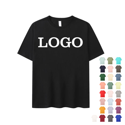 High Quality 230g O-neck T-shirts 2026 Summer 100% Cotton Custom logo Plain Streetwear Short Sleeve Fashion t Shirt for Men