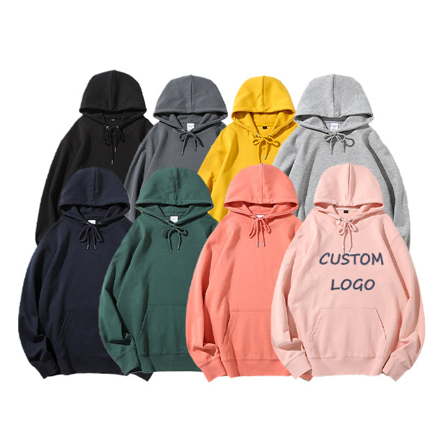Custom Wholesale Oversized Pure Color Heavyweight High Quality Streetwear Screen Printed Polyester / Cotton Winter Thick Hoodies