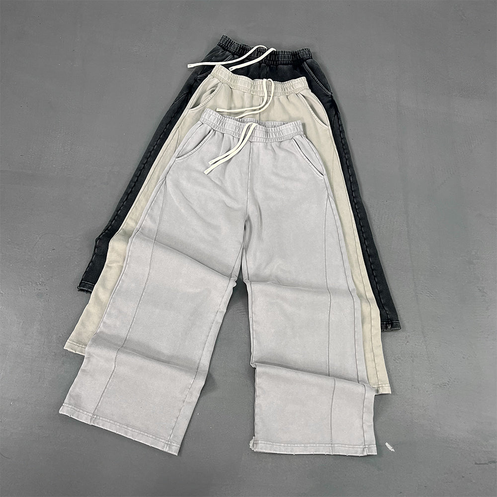 New Fashion 2026 Style High Quality Blank Custom Thick Vintage Streetwear Broken Acid Wash Loose Casual 100% Cotton Sweatpants