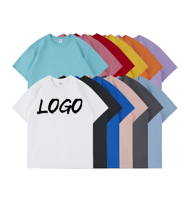 Wholesale Men's T-shirts 260g Heavyweight Loose Custom 100% Cotton Streetwear Pure Color Screen Printed Oversized Tshirt Men