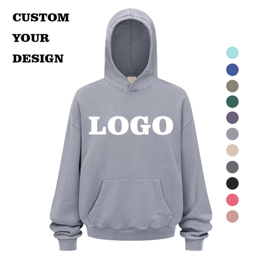 Heavyweight Vintage Hoodie Acid Wash Custom Terry Wax Printing High Quality Fashion New Design Blank Mulri Color Men's Hoodies