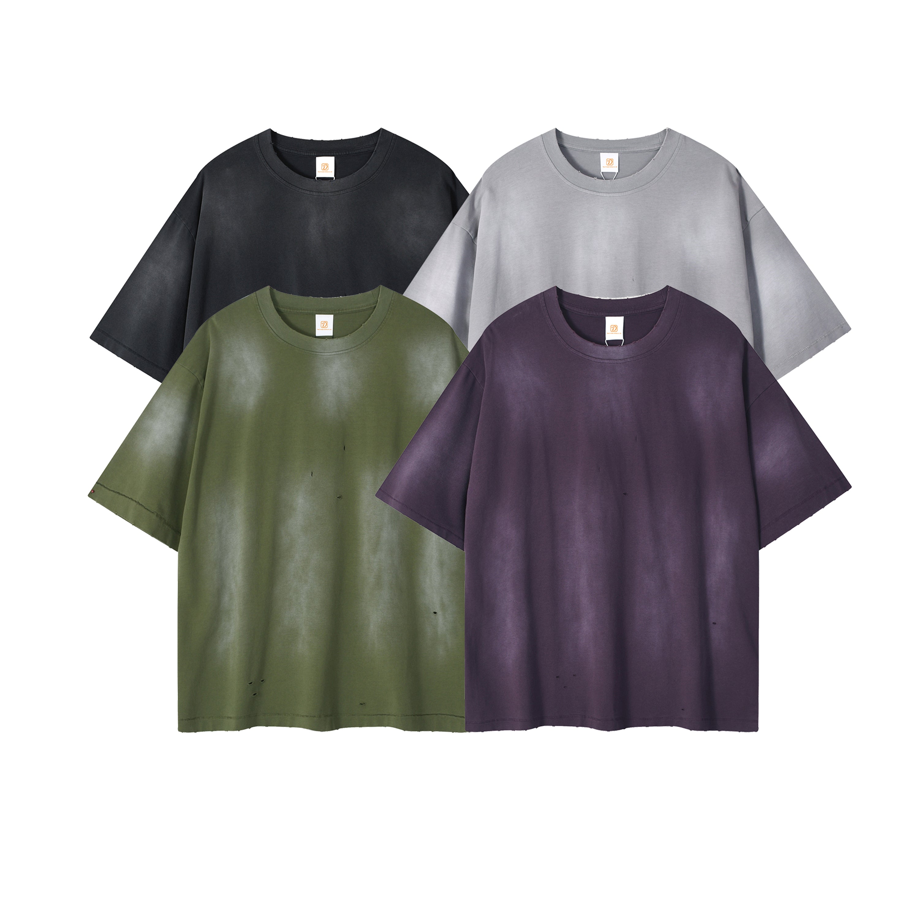 Streetwear t Shirt Washed High Quality 100% Cotton Broken Custom Round Neck Summer Design Fashion Embroidery logo Men's T-shirts