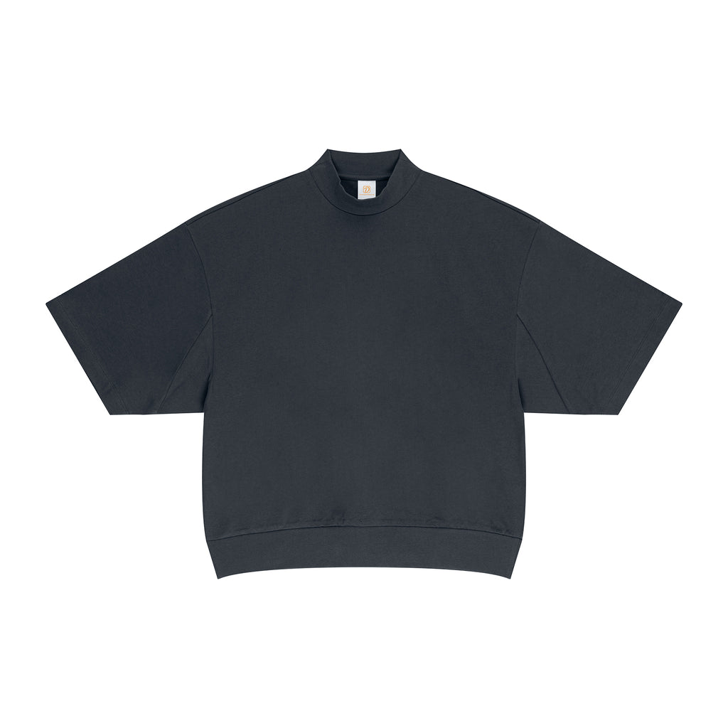 Streetwear Half High Collar T-shirt Fashion New Style Boxy Drop Shoulder High Quality Wholesale Men's Personalized T-shirt
