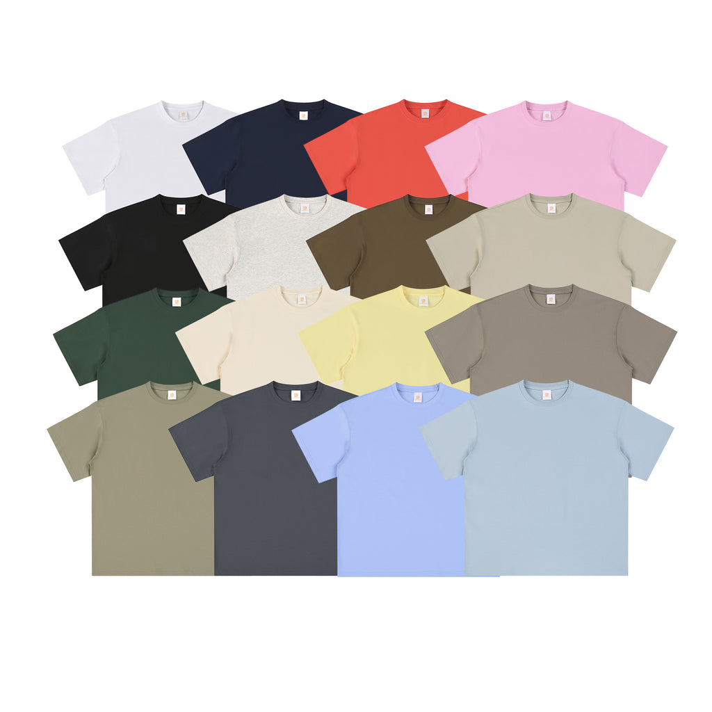 Custom Color Heavyweight Tshirts Drop Shoulder High Quality 100% Cotton Pure Color Blank Streetwear Personalized T-shirt