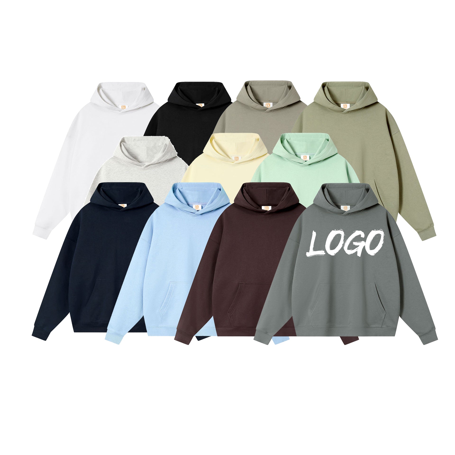 High Quality Hoodies Custom Wireless Streetwear High Quality Blank Pullover Drop Shoulder Puff Printing Oversized Hoodie for Men