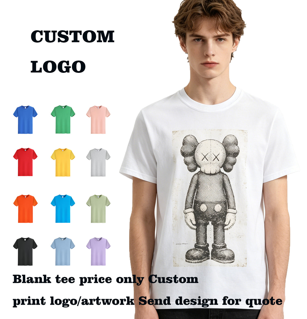 High Quality Blanks Customized 13 Color Short Sleeved T-shirt with Small Pom Pom Collar Personalized Design t Shirts Unisex
