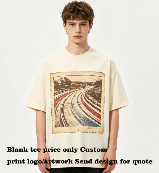 Customized Blanks t Shirts Loose Dropped Shoulder Oversized Short Sleeved Shirt the Neckline Is 3 cm Wider Than the Usual One
