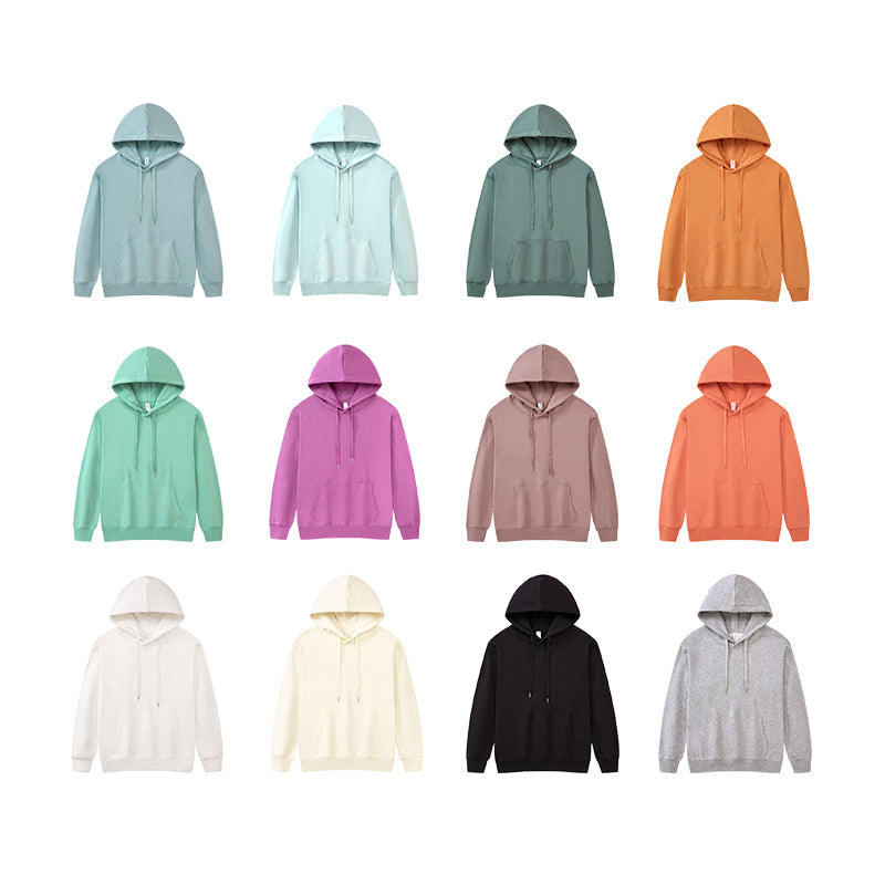 100% Cotton Streetwear Sublimation Multi Color Distressed Embroidery High Quality Loose Fashion Drop Shoulder Hoodies Wholesale