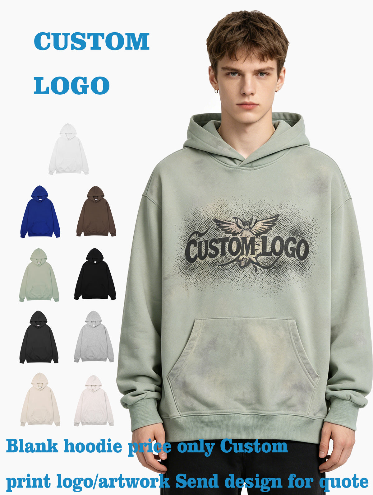 Custom 9 Color American Style Knitted Pullover Hoodless Drawstring Hood Pullover with Loose Shoulder Style and Oversized Design