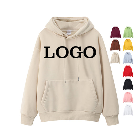 350g Custom logo Hoodies Blank Pullover High Quality Fleece Streetwear Drop Shoulder Loose Fleece Men's Hoodies & Sweatshirts