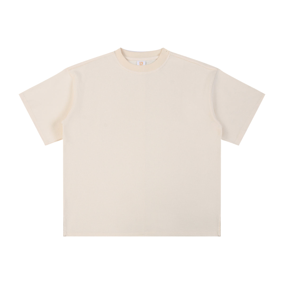 American Style Short Sleve Heavyweight Waffle Round Neck Slit Tshirt Men Tshirts High Quality T-shirt From a Trendy Brand