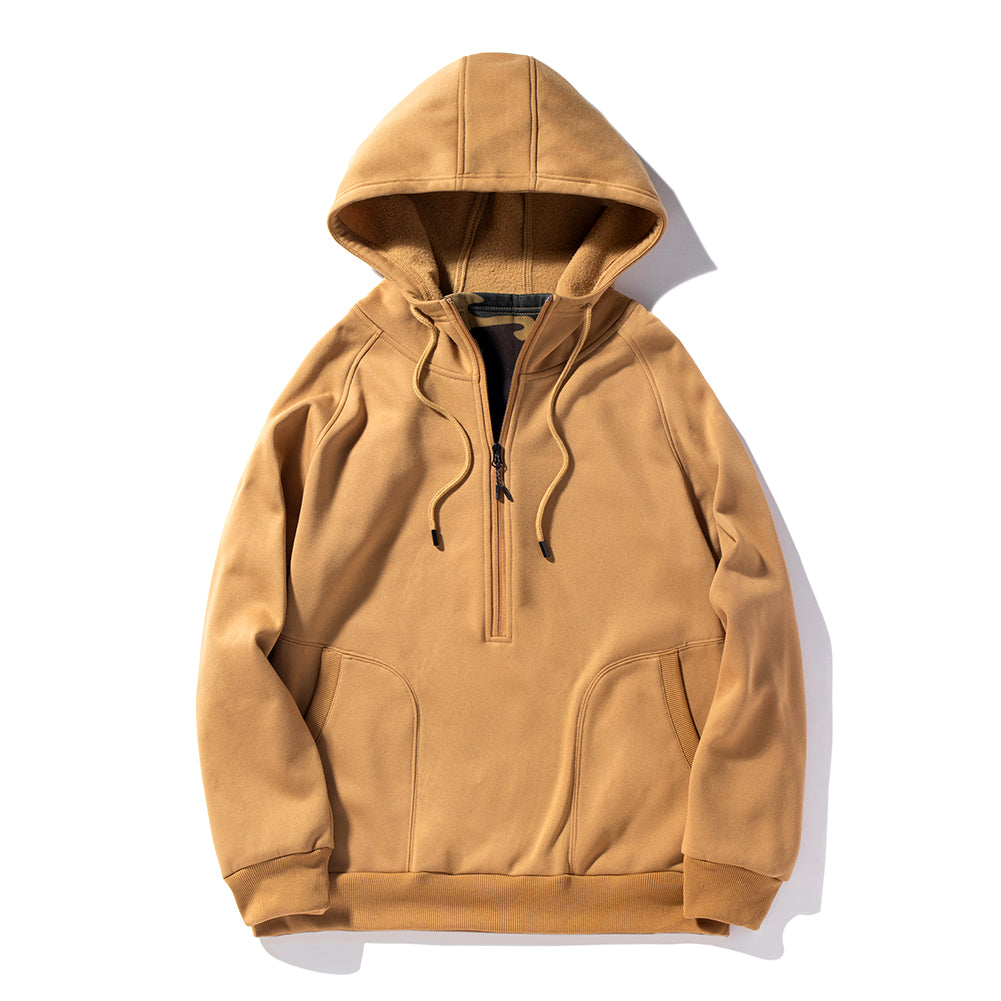 3 Color 100% Polyester V Neck Zip Camouflage Hoodie Streetwear Plain for Printing American Style Men Hoodies High Quality