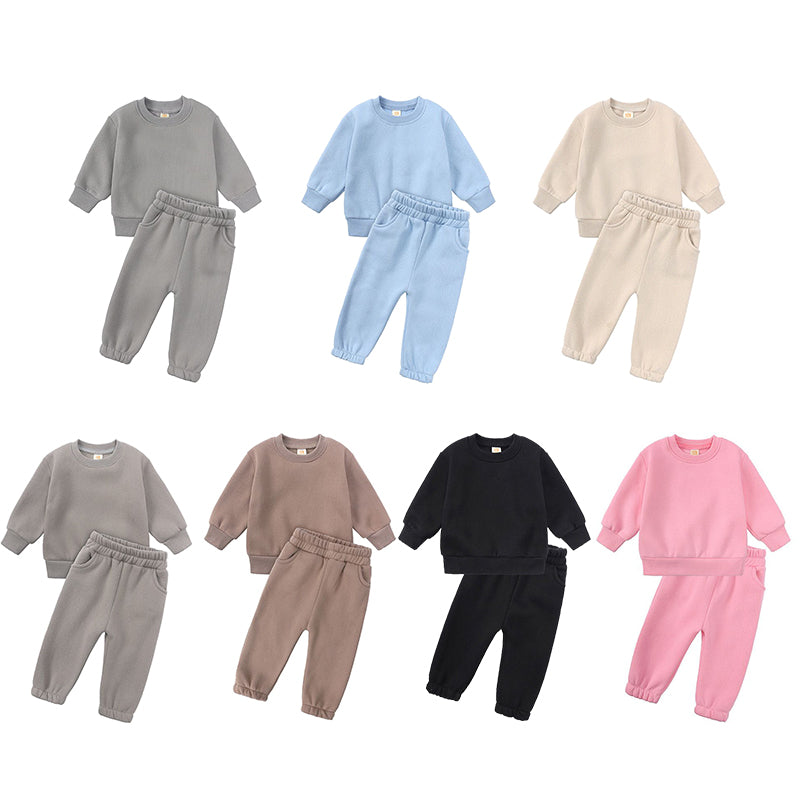 Custom Hoodies logo High Quality Streetwear Round Neck Fleece Heavyweight Children's Distressed Embroidery Hoodie Pants