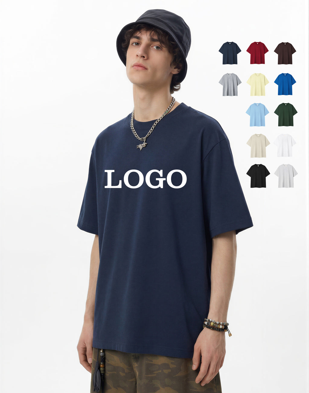 High Quality 100% Cotton Plain T-shirt Pure Color Custom logo Wholesale Personalized Streetwear Heat Transfers for T-shirts