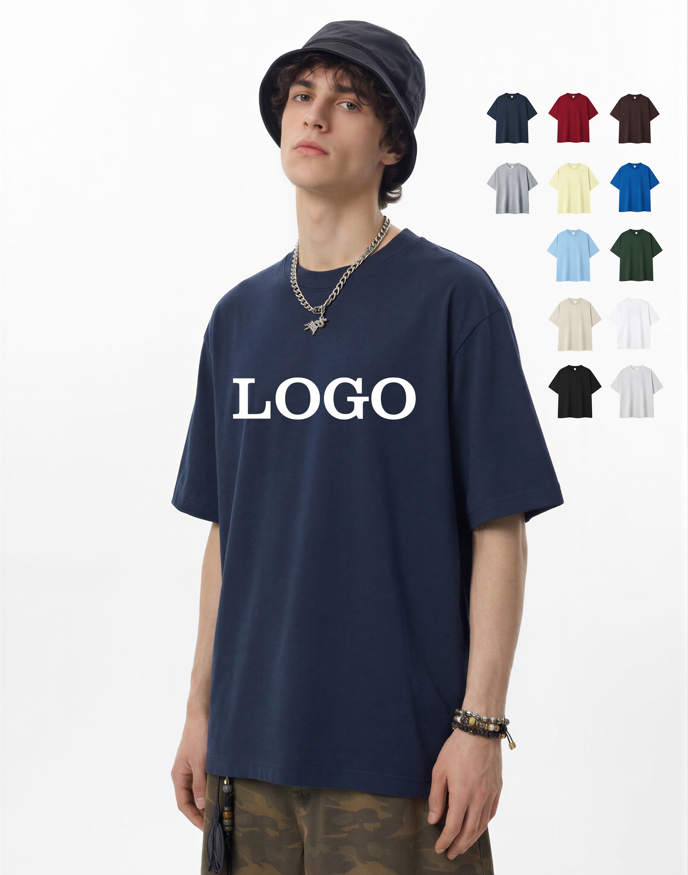 High Quality 100% Cotton Plain T-shirt Pure Color Custom logo Wholesale Personalized Streetwear Heat Transfers for T-shirts