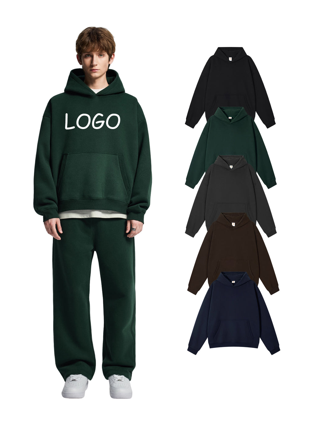 Wholesale Boxy Blank Pullover Fleece Drop Shoulder Sublimation Puff Printing High Quality Manufacturer Hoodies