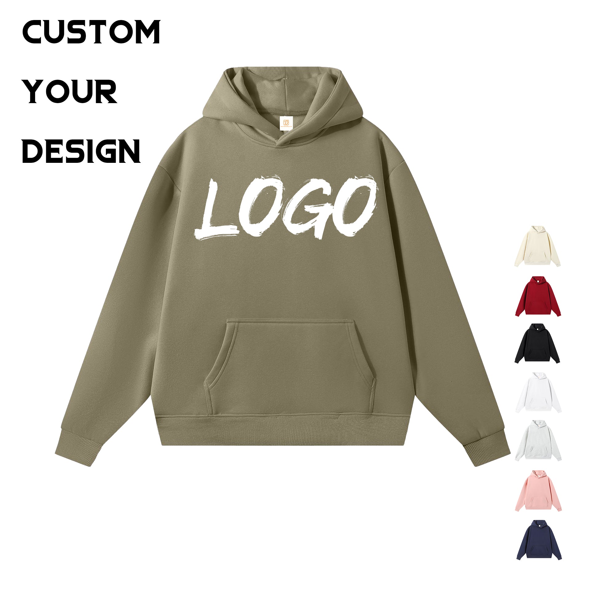 Wholesale Custom Hoodies Black High Quality Streetwear Oversized Fleece Drop Shoulder Distressed Screen Printed Men's Hoodies