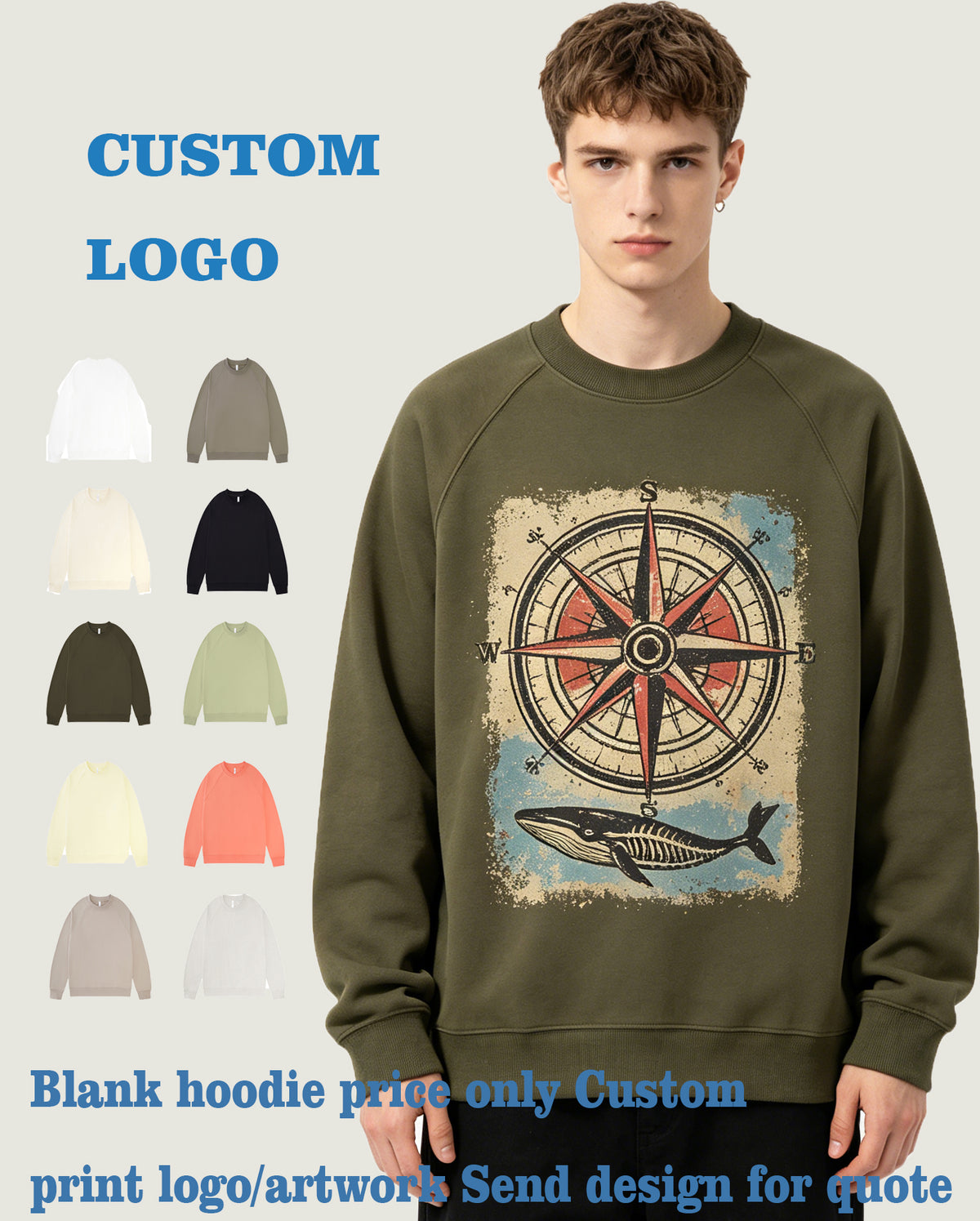 100% Cotton Flannel Pullover with Rounded Shoulders and Sleeves Made of Unisex Hoodies for High Quality Personalized Design
