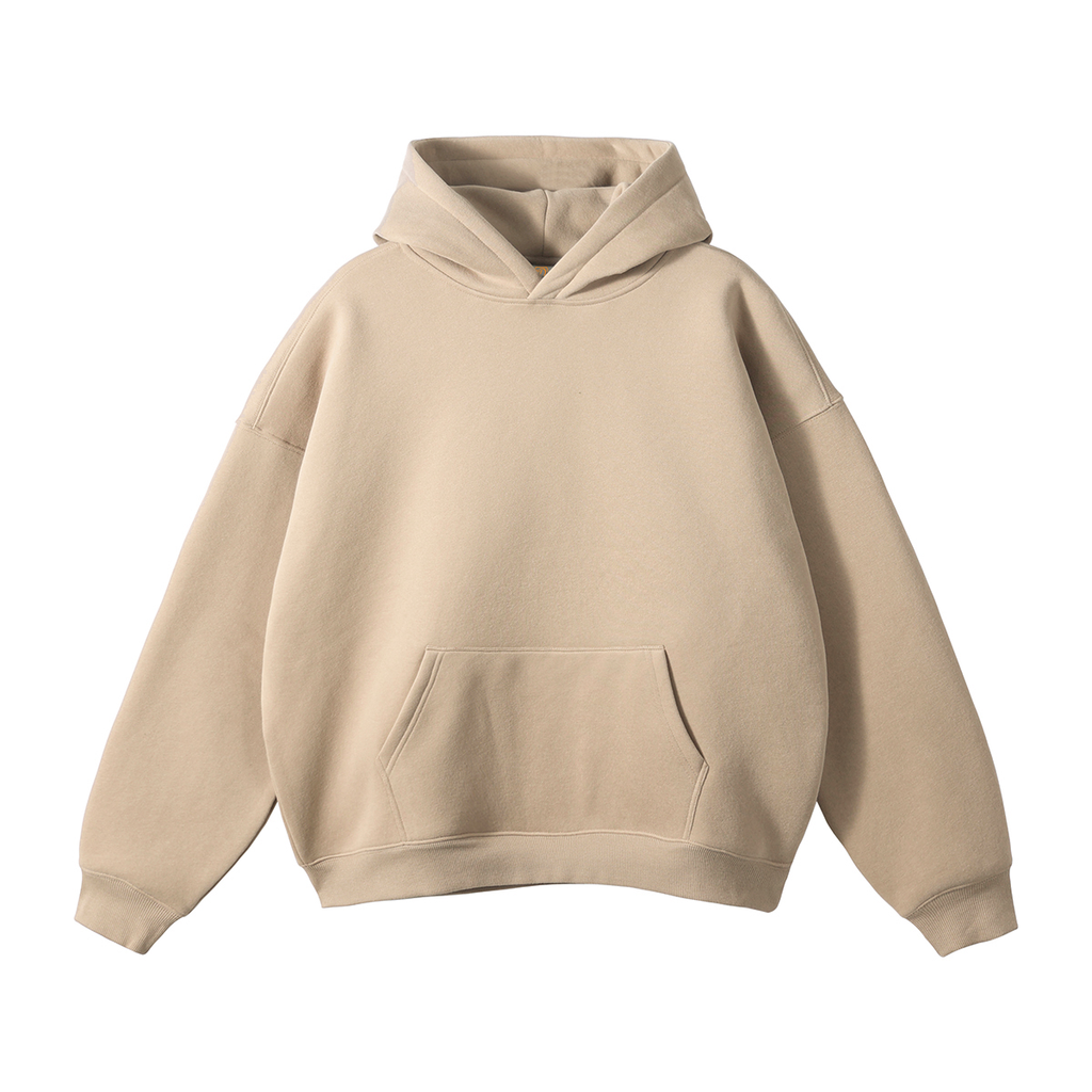 100% Cotton Hoodies Manufacturer Custom logo Distressed Embroidery High Quality Streetwear Pure Color Drop Shoulder Hoodies