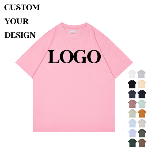 Plus Size Drop Shoulder Custom Tshirt Blank Pure Color High Quality Loose Round Neck Heavy Cotton Short Sleeve T-shirt for Men