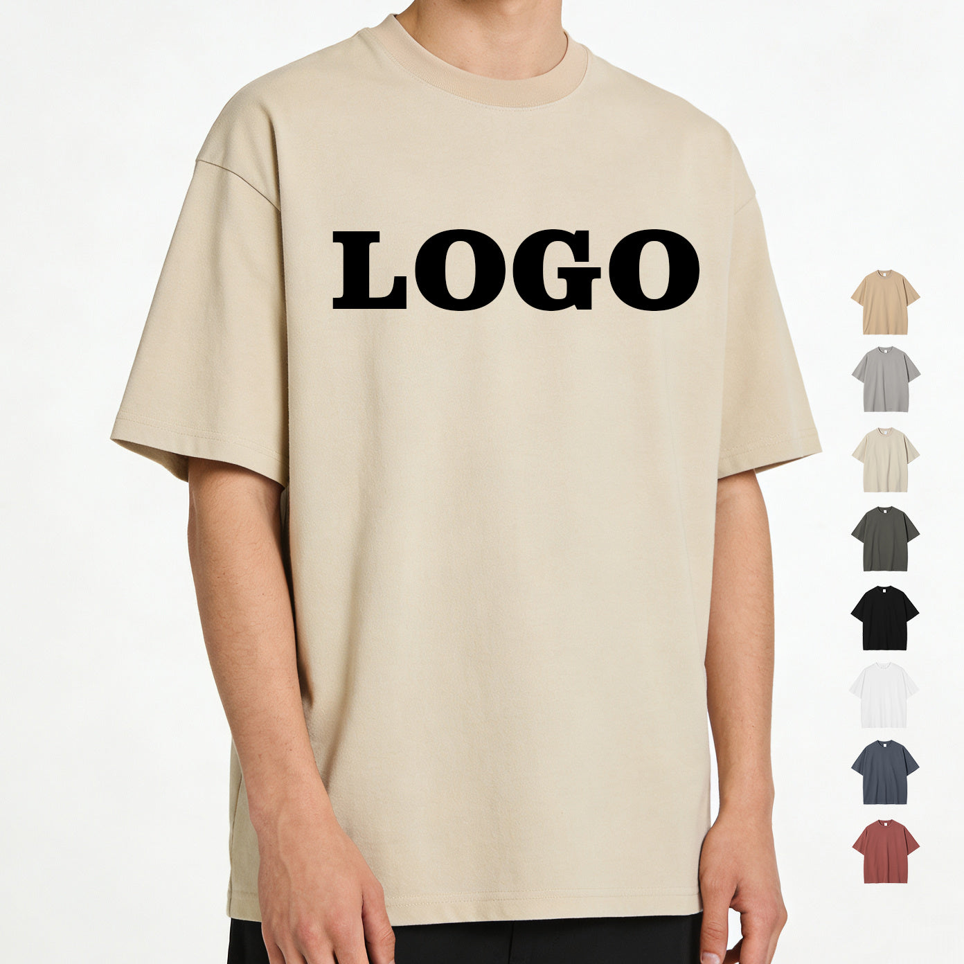 100% Cotton t Shirts High Quality Custom logo O-neck Blank Heavyweight Wholesale Streetwear Dtf Transfers for t Shirts
