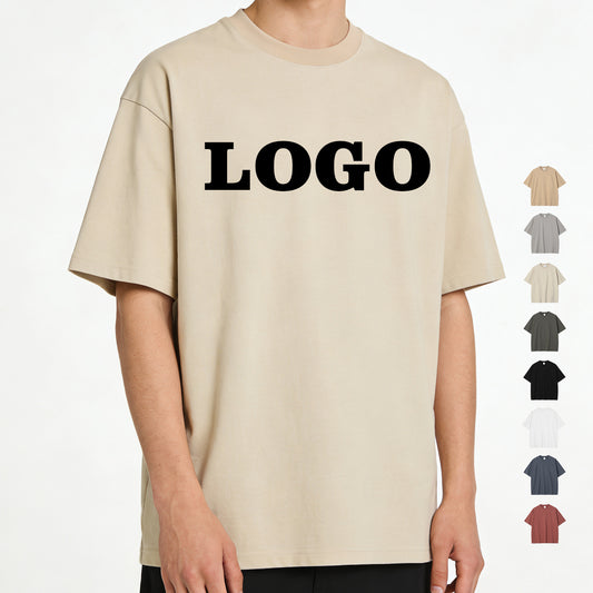 100% Cotton t Shirts High Quality Custom logo O-neck Blank Heavyweight Wholesale Streetwear Dtf Transfers for t Shirts