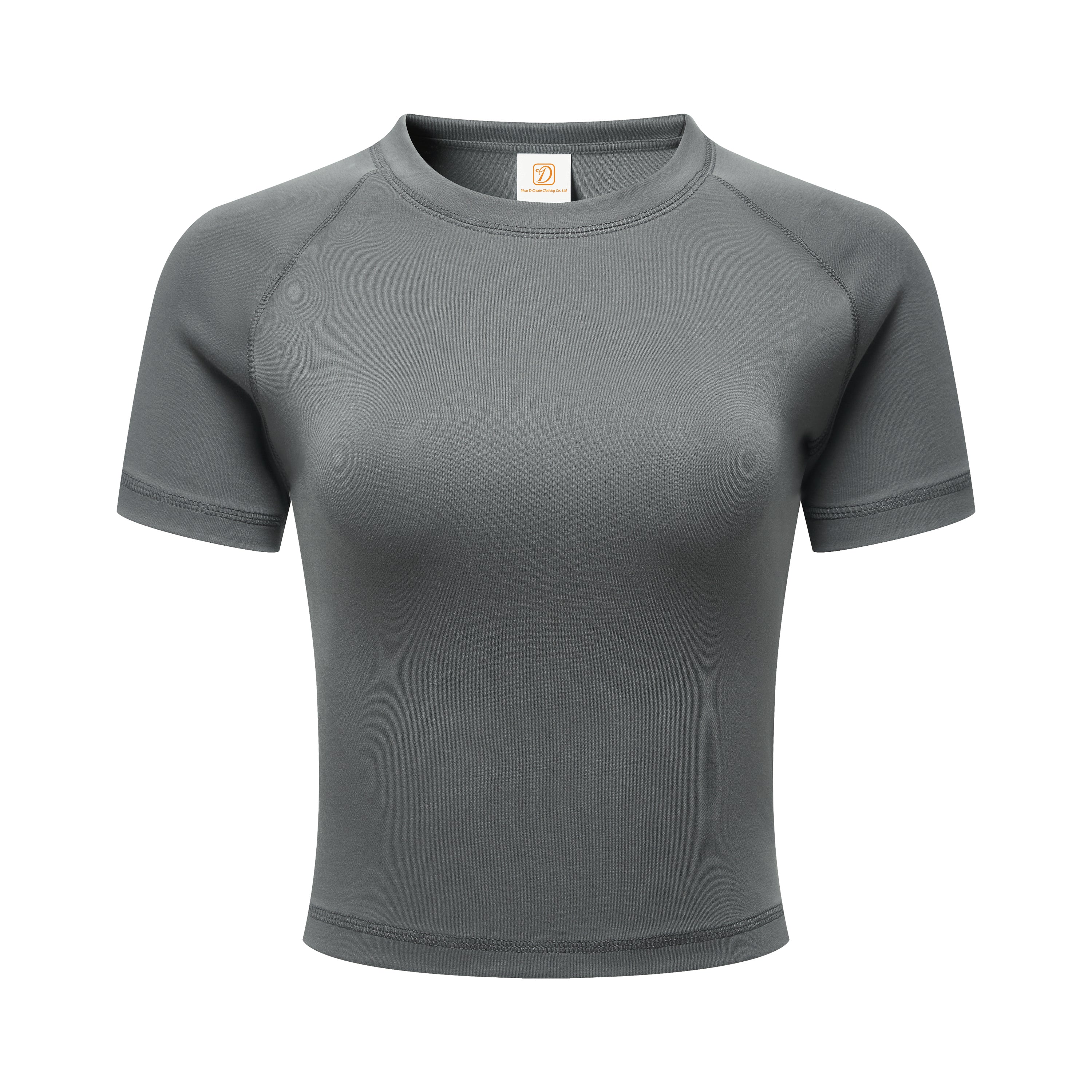 Custom logo Crop Top High Quality Blank Streetwear Short Sleeve Screen Print Heavy Weight Pure Color Fashion Ladies Tshirts