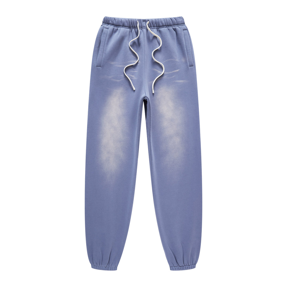 American Style 5 Color 100 Cotton Blanc Batik Water Washed Distressed Gradient Plush Distressed Jogging Sweatpants Winter Style
