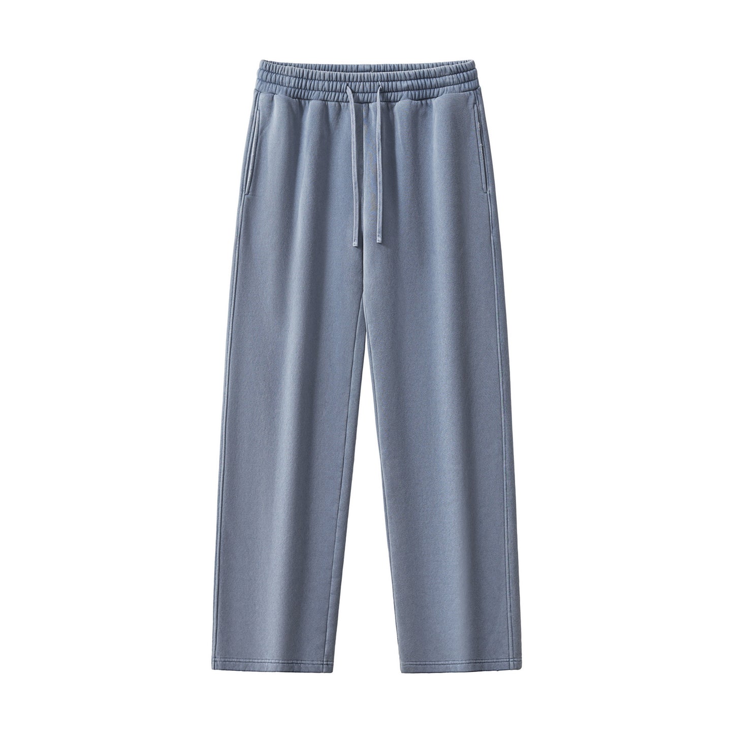 Men Sweatpants High QualityHeavy Duty Water Washed Color Coated Casual Thick Solid Colored Straight Leg Trousers Free Design