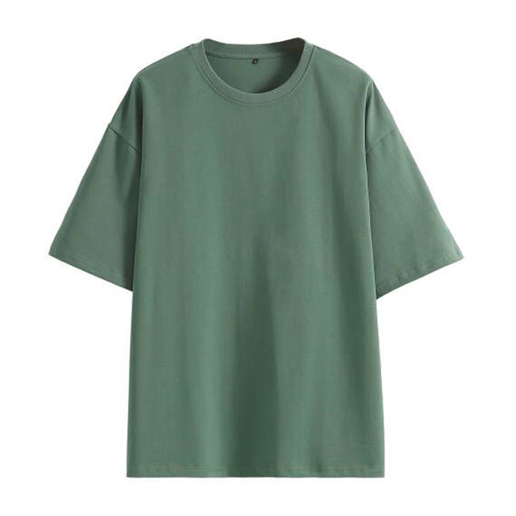 High Quality Men's T-shirts Blank Pure Color Heavy Cotton Loose Short Sleeve Crew Neck Drop Shoulder Wholesale T-shirts