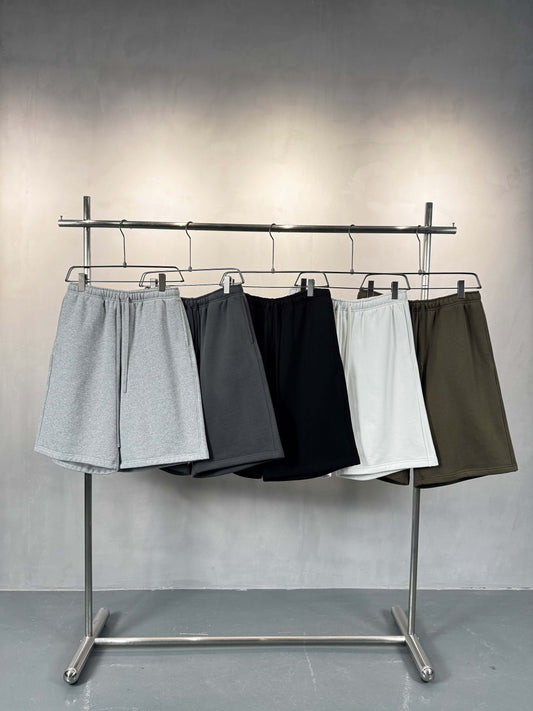Heavyweight Custom Men's Shorts Hot Selling Pure Color 500g New Fashionable Oversized Streetwear Polyester/Cotton Shorts