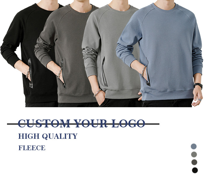 Wholesale Fleece Round Collar Fleece Sublimation Custom Puff Print Blank Pullover Heavyweight Streetwear Hoodies