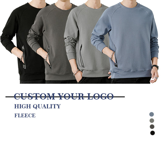 Wholesale Fleece Round Collar Fleece Sublimation Custom Puff Print Blank Pullover Heavyweight Streetwear Hoodies