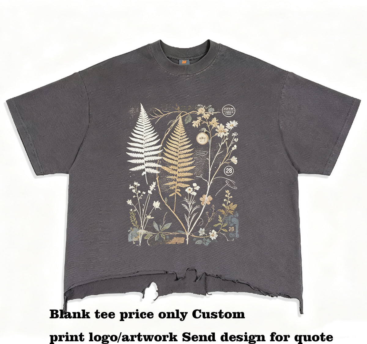 Customized Cotton Distressed Boxy Short Sleeved Multiple Processes to Choose From Men's T Shirt Retro Street Style Distressed