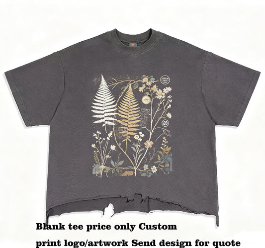 Customized Cotton Distressed Boxy Short Sleeved Multiple Processes to Choose From Men's T Shirt Retro Street Style Distressed