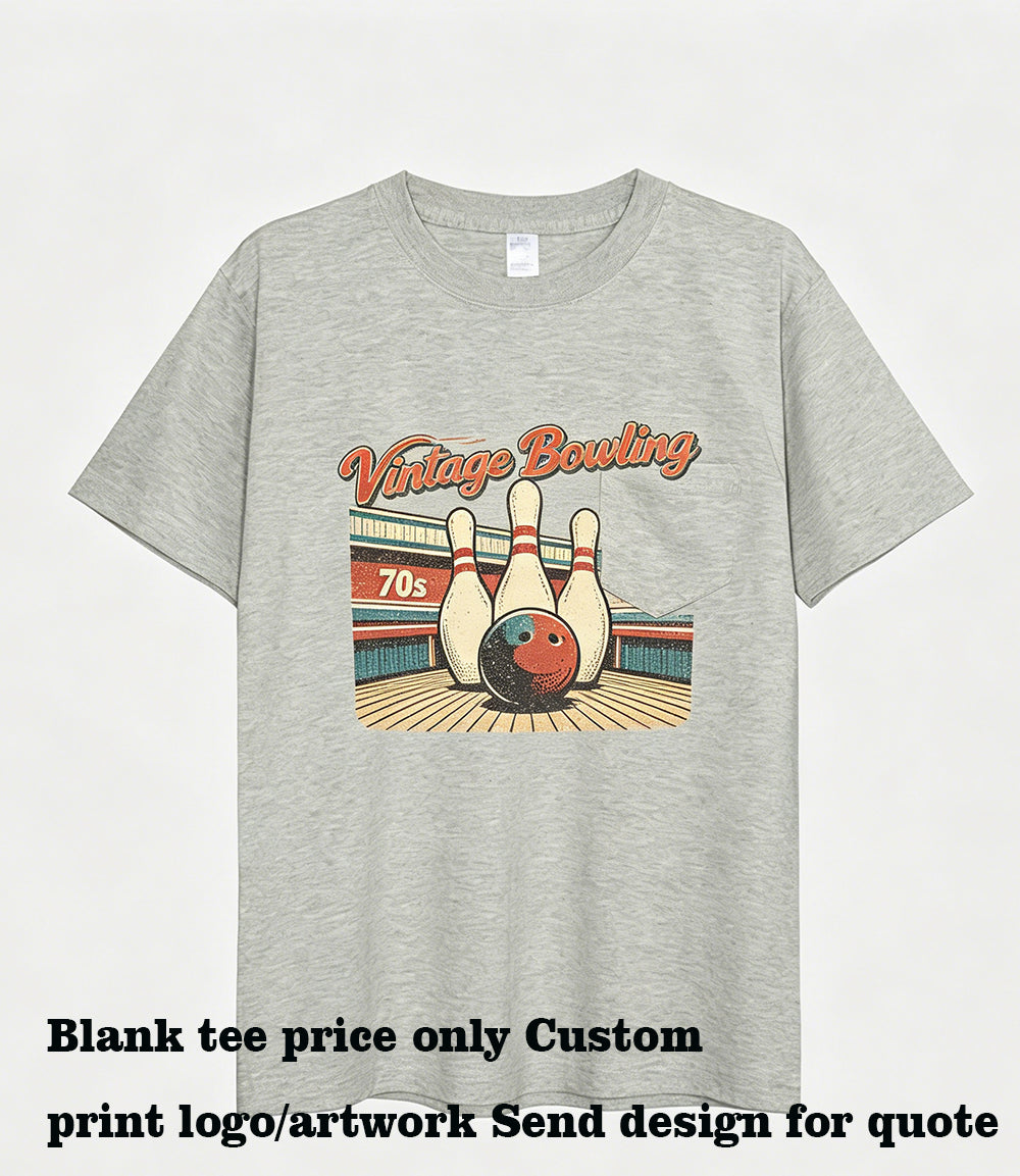 4 Color Heavyweight Pocket T-shirt Thick Cotton Short Sleeved Basic Solid Color with Pockets, Suitable for Both Men and Women