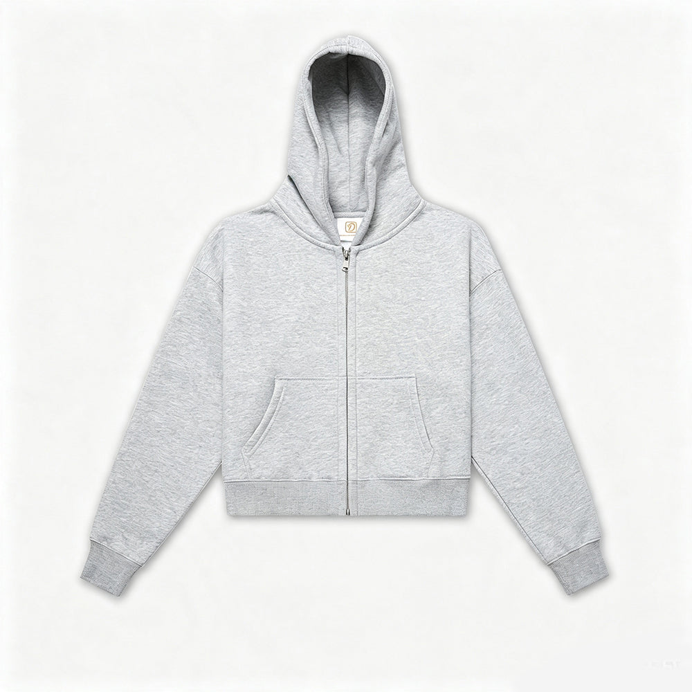 Custom Oversize 350 Grams Short Sleeved Zip up Fleece Pullover for Women Multiple Processes to Choose From Fall and Winter Style